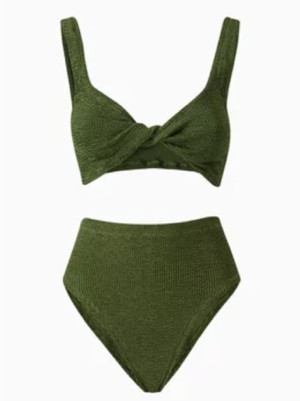 Hunza G Jamie Bikini Set in Crinkle Fabric Green Size OS